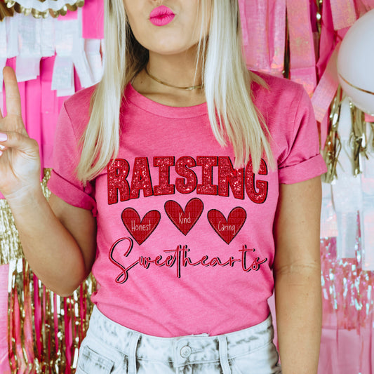 Raising Sweethearts Sequined Faux DTF Transfer