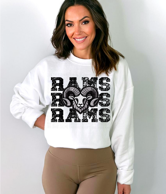 Rams Stacked DTF Transfer