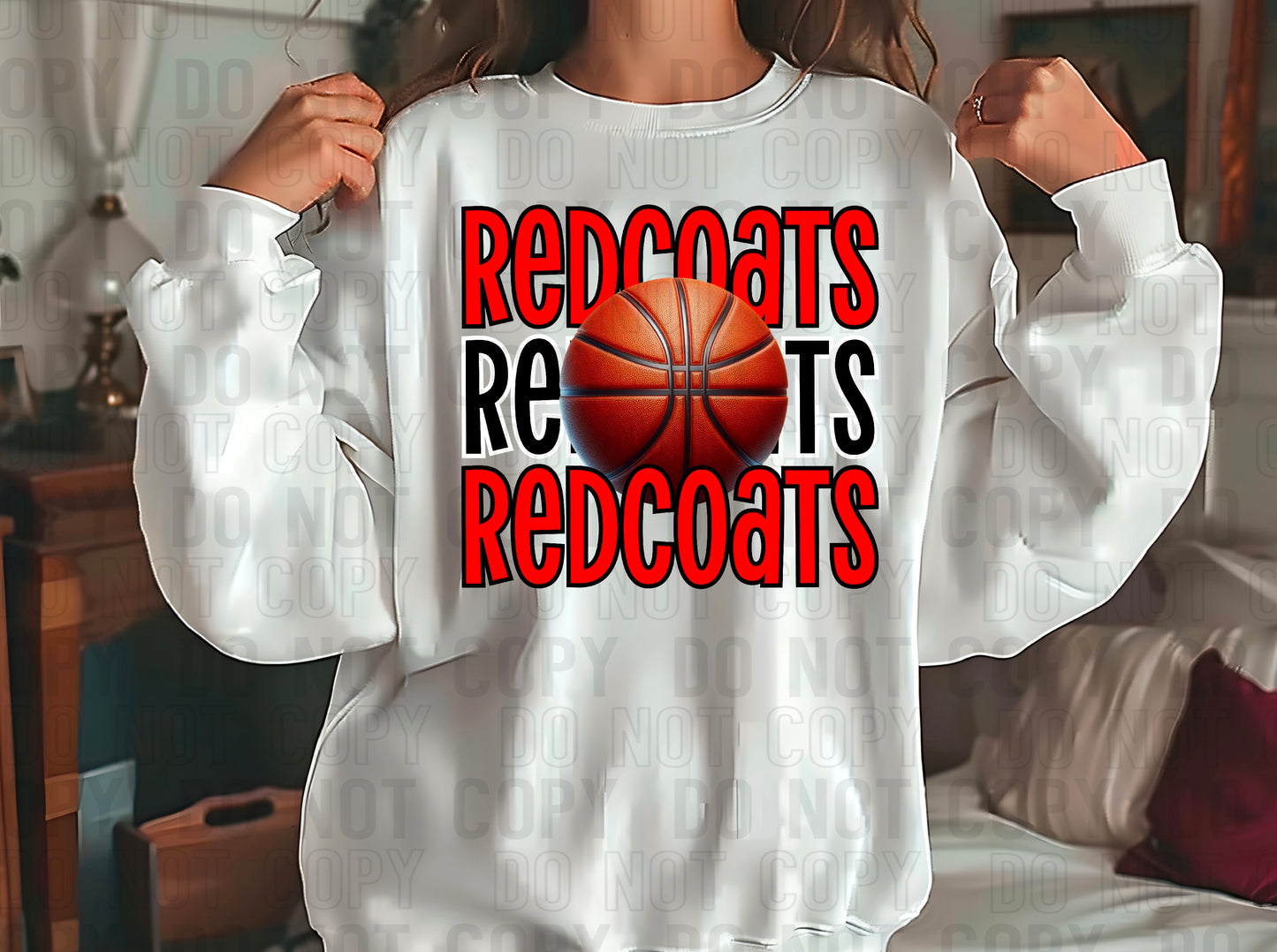 Red Coats Basketball Red Black DTF Transfer