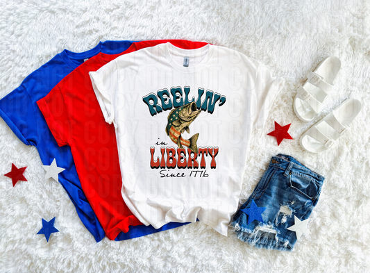 Reelin' In Liberty DTF Transfer