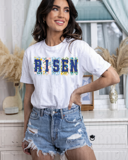 Risen Floral Patchwork DTF Transfer