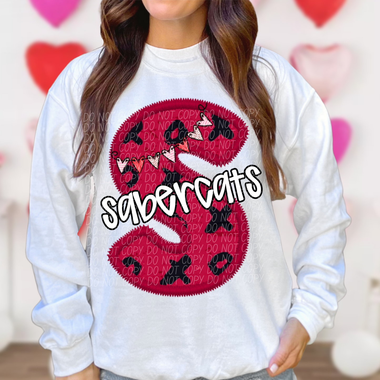 Sabercats Valentine School Spirit DTF Transfer