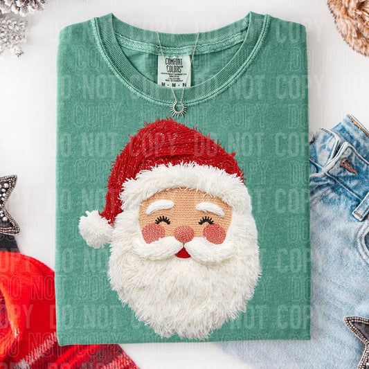 Realistic Yarn Faux Santa DTF Transfer