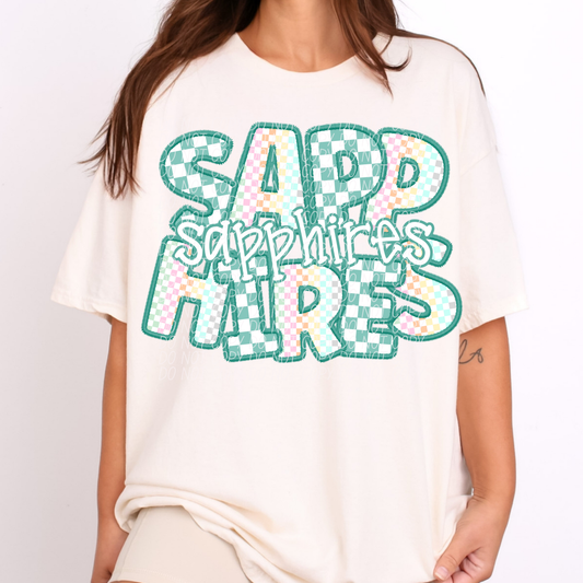 SAPPHIRES CS Checker Mascot DTF Transfer