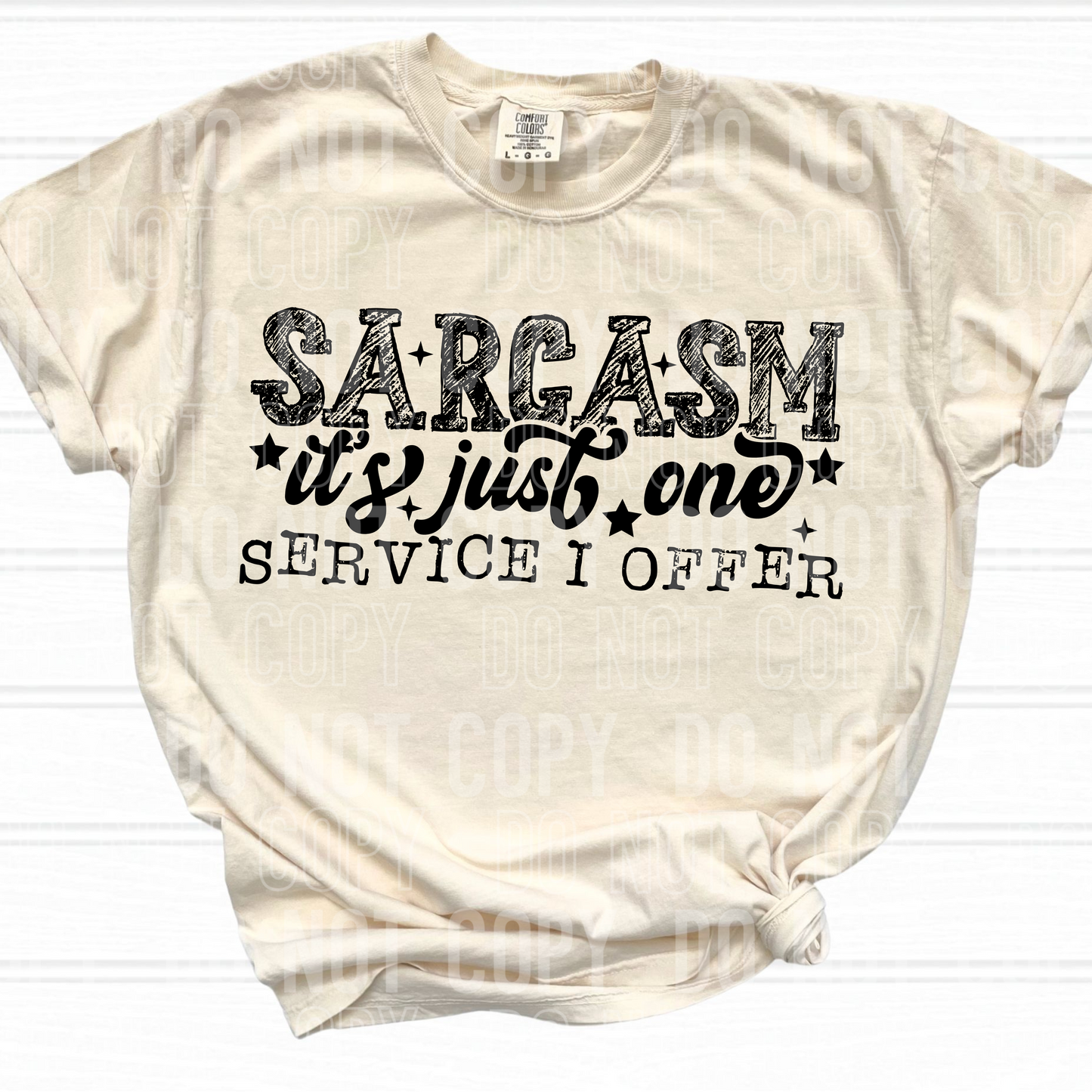 Sarcasm Black Font DTF Transfer