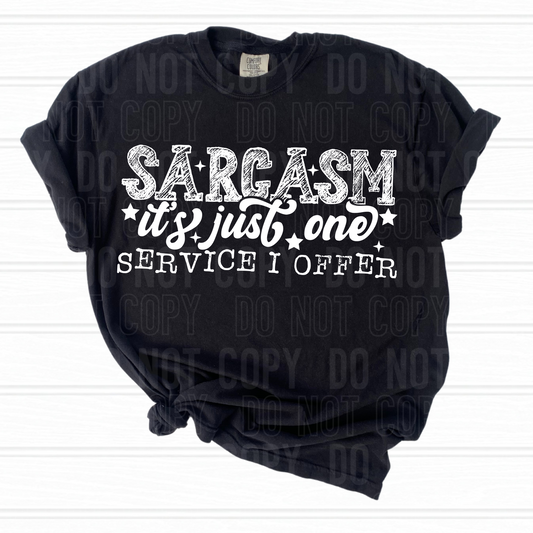 Sarcasm White Font DTF Transfer