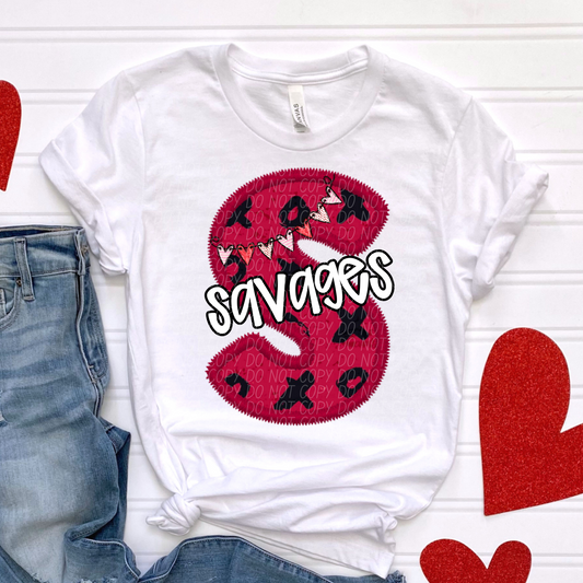 Savages Valentine School Spirit DTF Transfer