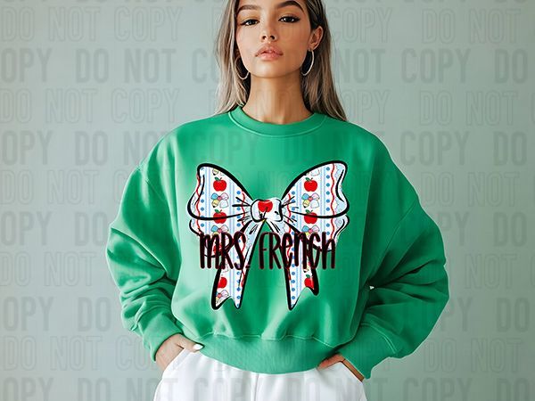 School Bow With Tail Custom DTF Transfer