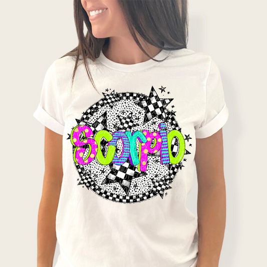 Scorpio Neon Checker DTF Transfer