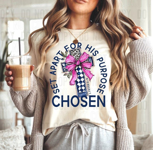 Set Apart For His Purpose Chosen Cross DTF Transfer