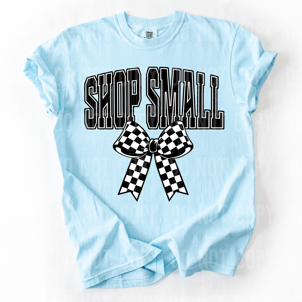 Shop Small Checkered Bow DTF Transfer