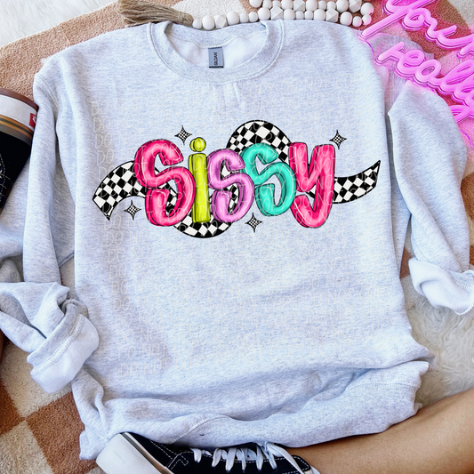 Sissy Bright Checker DTF Transfer