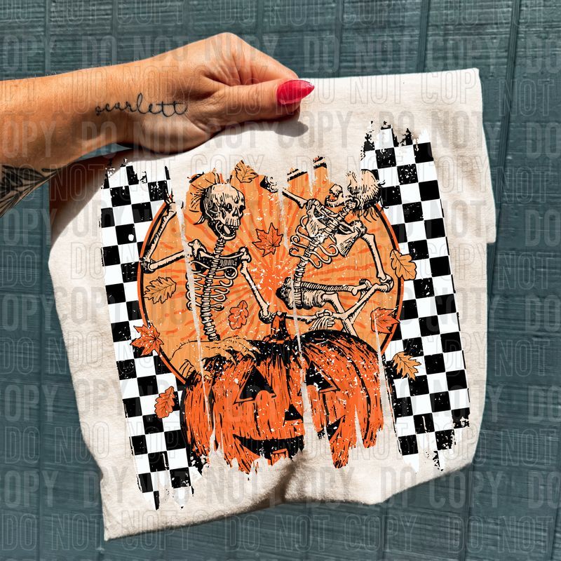 Skeleton Fall Brushstroke DTF Transfer