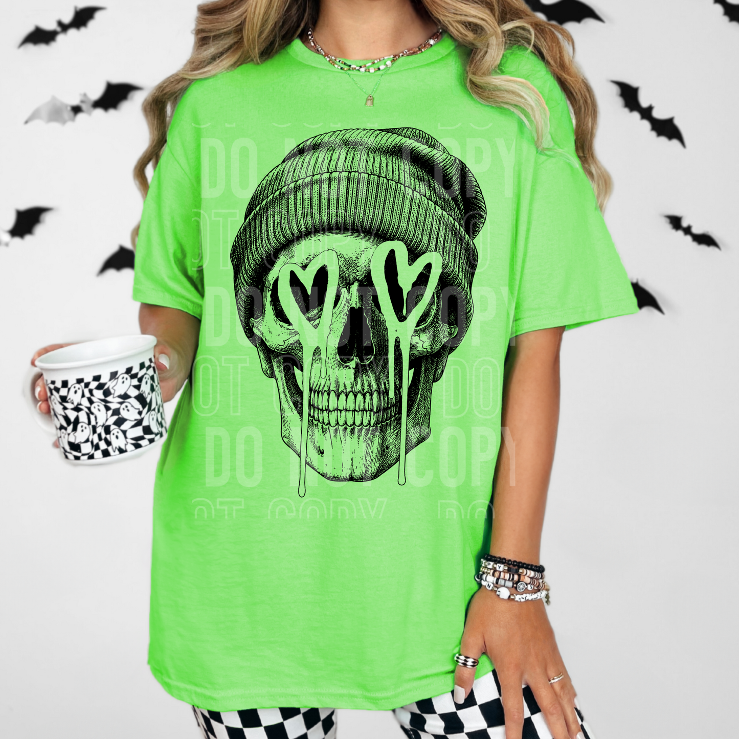 Skeleton Heart Face DTF Transfer