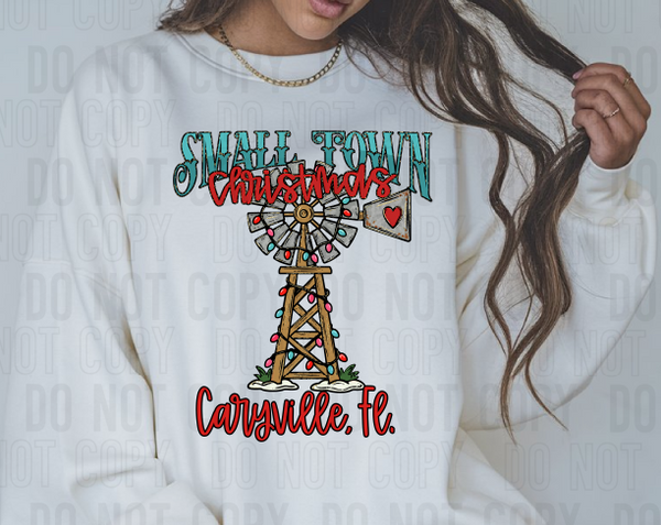 Small Town Christmas Tower City, St. Custom DTF Transfer – K&M Designs