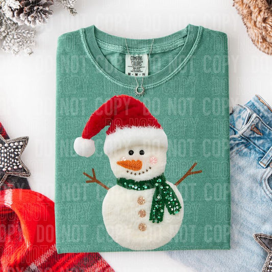 Snowman Fur Faux DTF Transfer