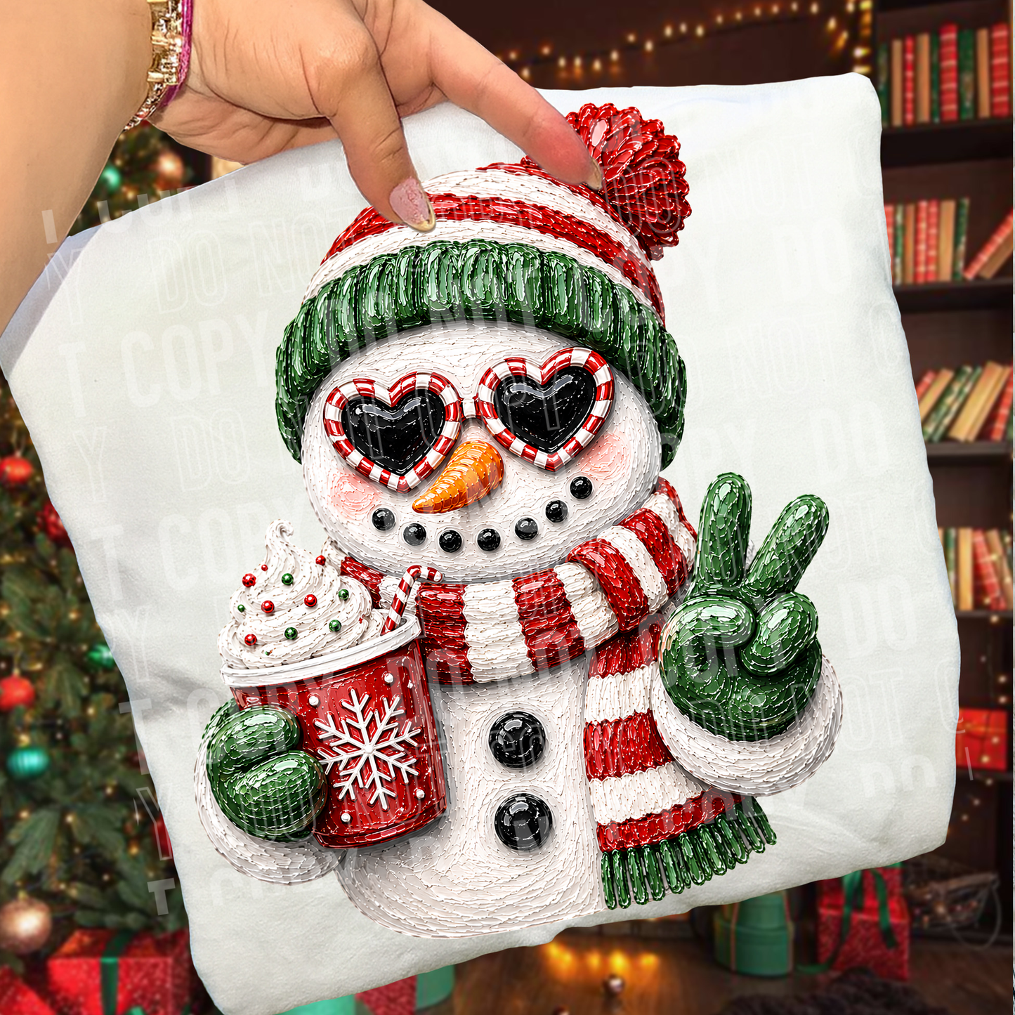Snowman Painted Faux DTF Transfer