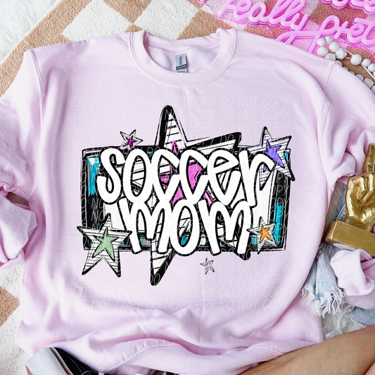 SOCCER MOM CS Bright Stars DTF Transfer