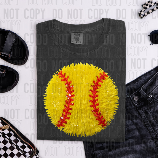 Softball Yarn Faux DTF Transfer