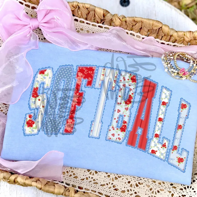 Softball Lace Faux DTF Transfer