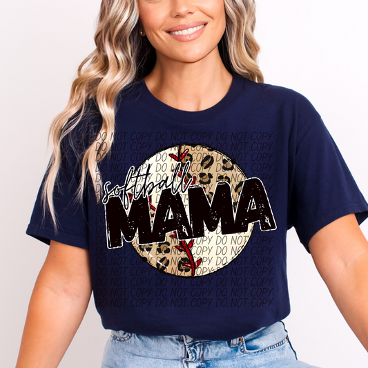 Softball Mama Leopard DTF Transfer