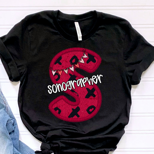 Sonographer Valentine Letter DTF Transfer