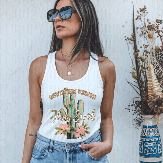 Southern Raised Jesus Saved DTF Transfer