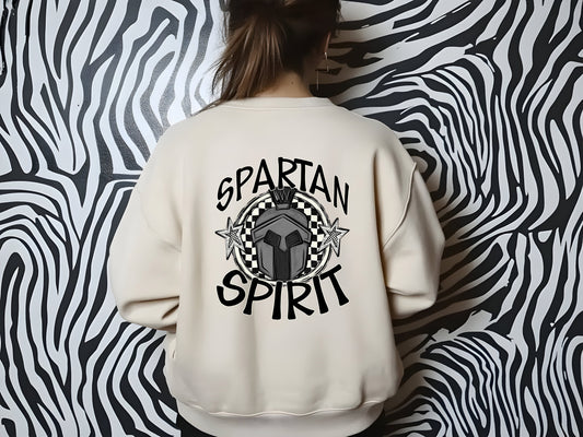 SPARTAN MASCOT SPIRIT  CHECKER CIRCLE SAG DTF Transfer