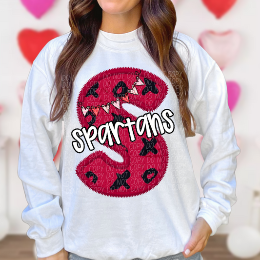 Spartans Valentine School Spirit DTF Transfer