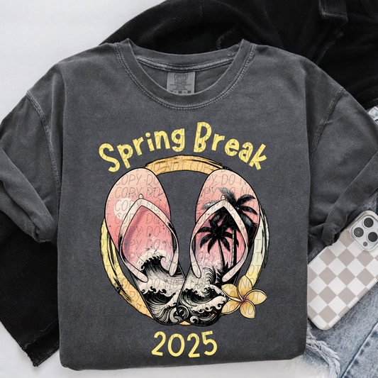 Spring Break 2025 Yellow DTF Transfer