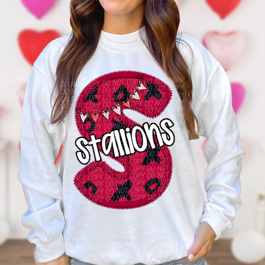 Stallions Valentine School Spirit DTF Transfer