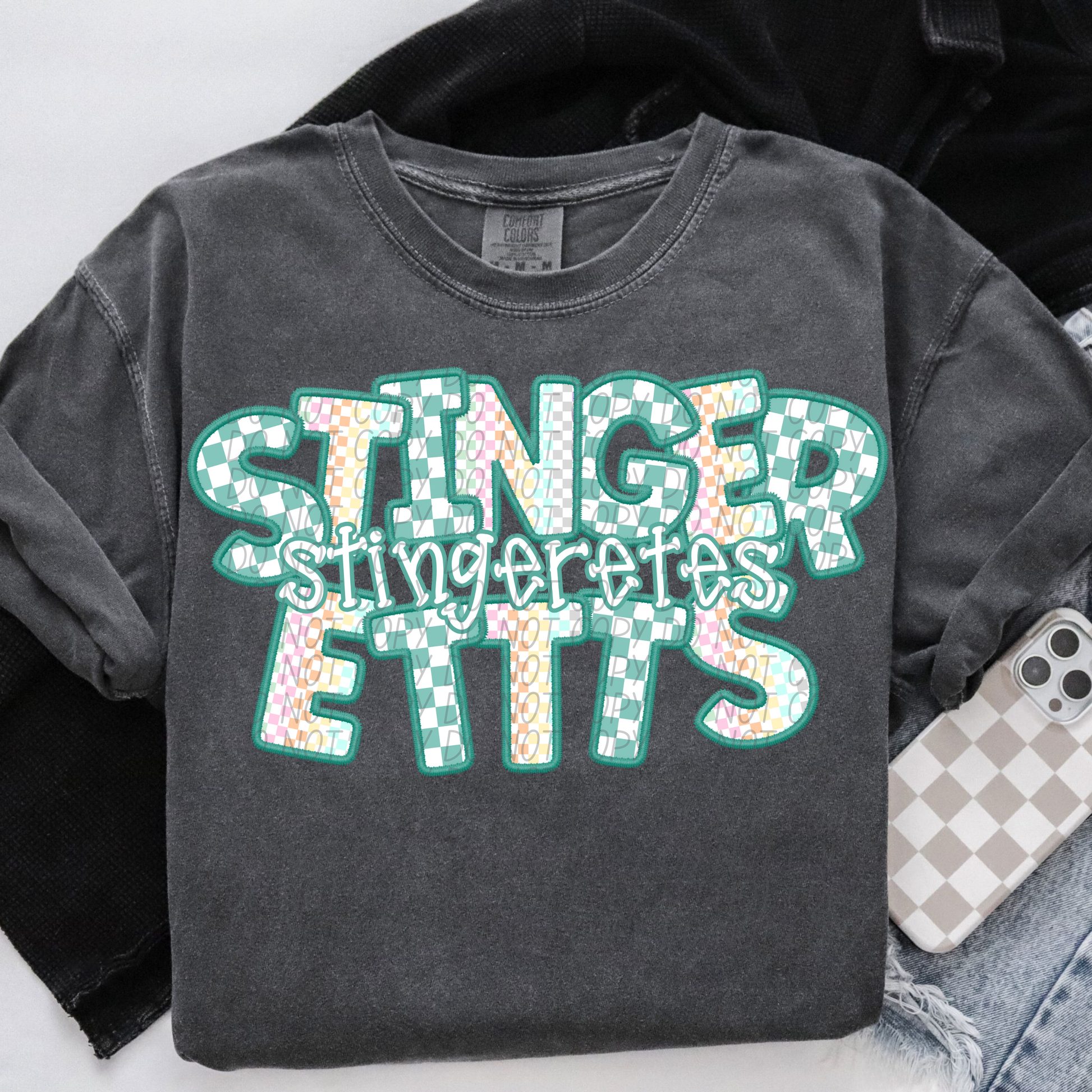STINGERETTES CS Checker Mascot DTF Transfer