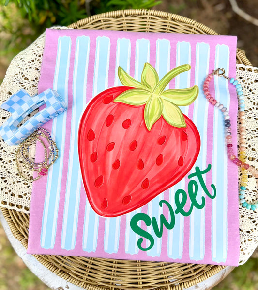 Sweet Strawberry Stripes DTF Transfer