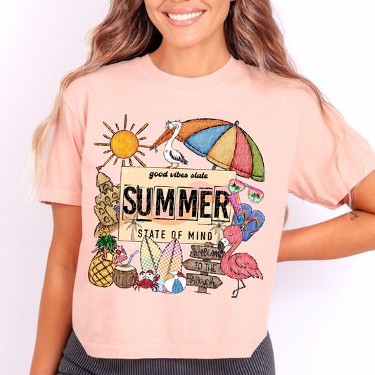 Summer State Of Mind Beach DTF Transfer