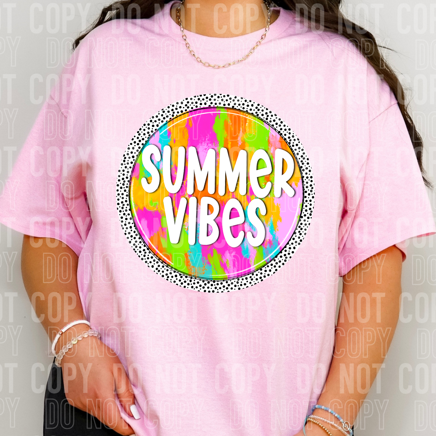 Summer Vibes Colorful Circle DTF Transfer