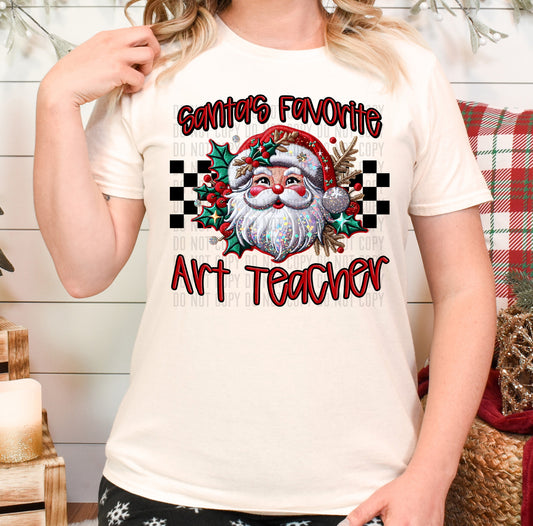 Santa's Favorite Art Teacher DTF Transfer