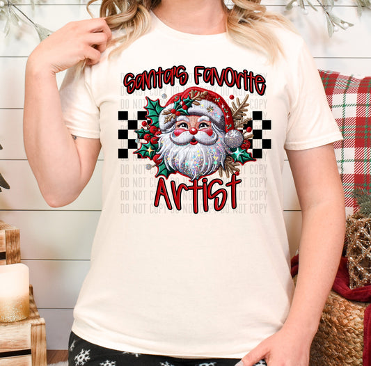 Santa's Favorite Artist DTF Transfer