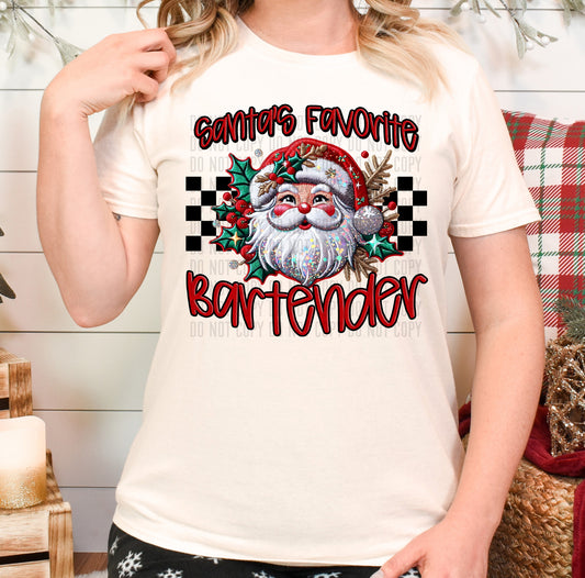 Santa's Favorite Bartender DTF Transfer