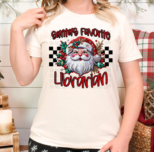 Santa's Favorite Librarian DTF Transfer