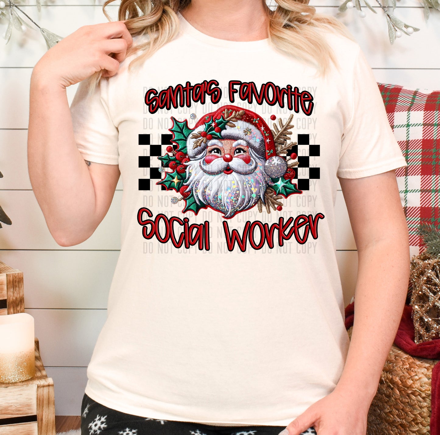 Santa's Favorite Social Worker DTF Transfer