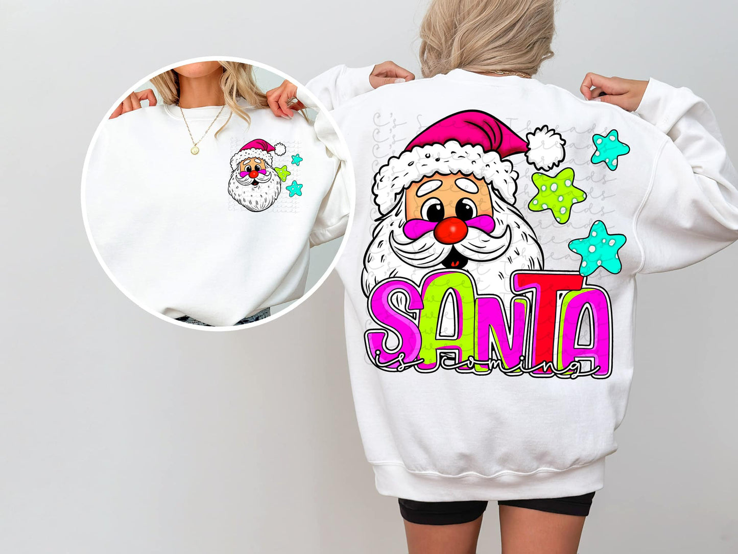 Santa Is Coming Front/Back DTF Transfer