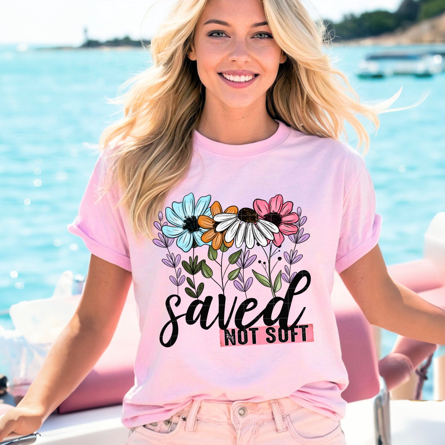 Saved Not Soft Floral DTF Transfer