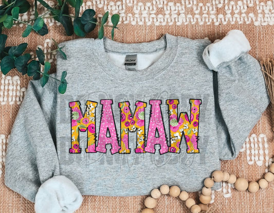 Mamaw Bright Spring Name DTF Transfer