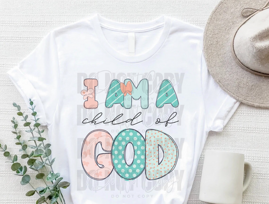 I Am A Child Of God Polkadot Doodle DTF Transfer