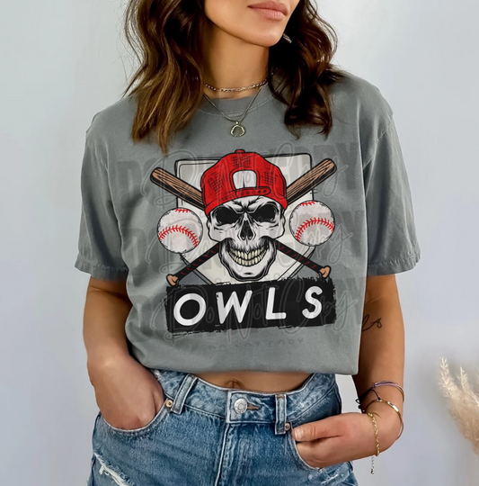 Owls Red DTF Transfer