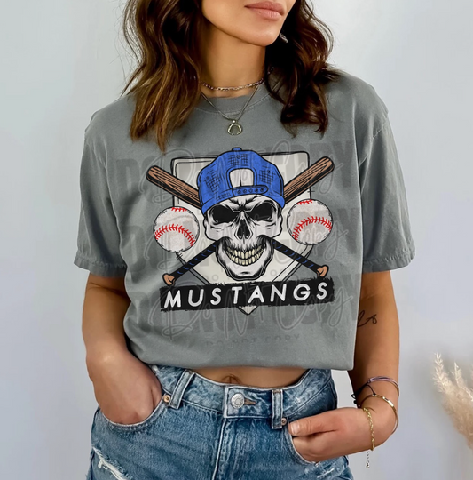 Mustangs Blue DTF Transfer