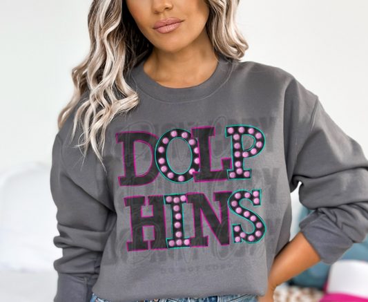 Dolphins Bright Light Mascot DTF Transfer