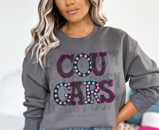 Cougars Bright Light Mascot DTF Transfer