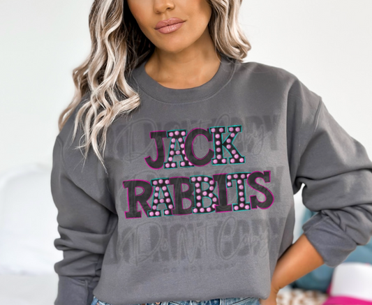 Jack Rabbits Bright Light Mascot DTF Transfer
