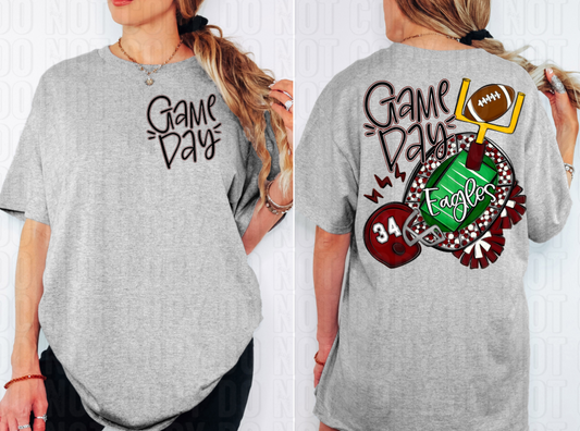 Game Day Stadium+Field Gold Front/Back Custom/Name Personalized DTF Transfer